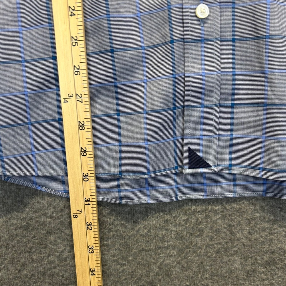 UNTUCKit Ortman WF Navy Blue Plaid Wrinkle Free Shirt XXL Relaxed Fit 40780 Mens - Picture 7 of 8